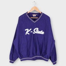 Vintage Kansas State Wildcats K-State Pullover Jacket Purple Red Oak XL