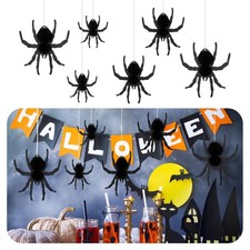 6 Pcs Halloween Hanging Spiders Decorations 3D Honeycomb Spider