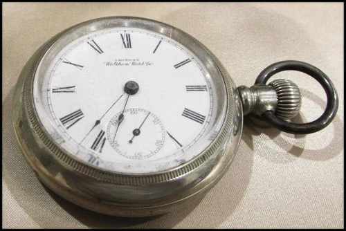 1899 ANTIQUE 127 YEARS OLD AMERICAN WALTHAM 7 JEWELS SILVEROID RR POCKET WATCH