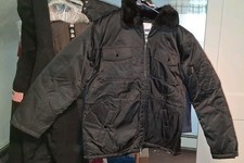 Vintage Mens Sears Work Leisure  Coat Bomber Black Jacket Large 42-44