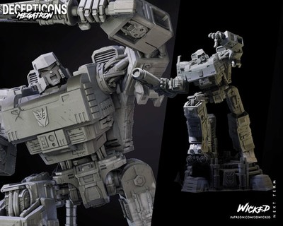 3D gedruckte 16K WICKED - Megatron Statue unbemalt Fan Made Maßstab 1:6