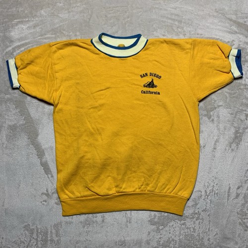 Vintage 70s Short Sleeve Sweatshirt Fits Small Ringer San Diego California