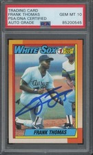 1990 Topps #414 Frank Thomas Autograph RC Rookie Gem Mint PSA DNA 10 Auto
