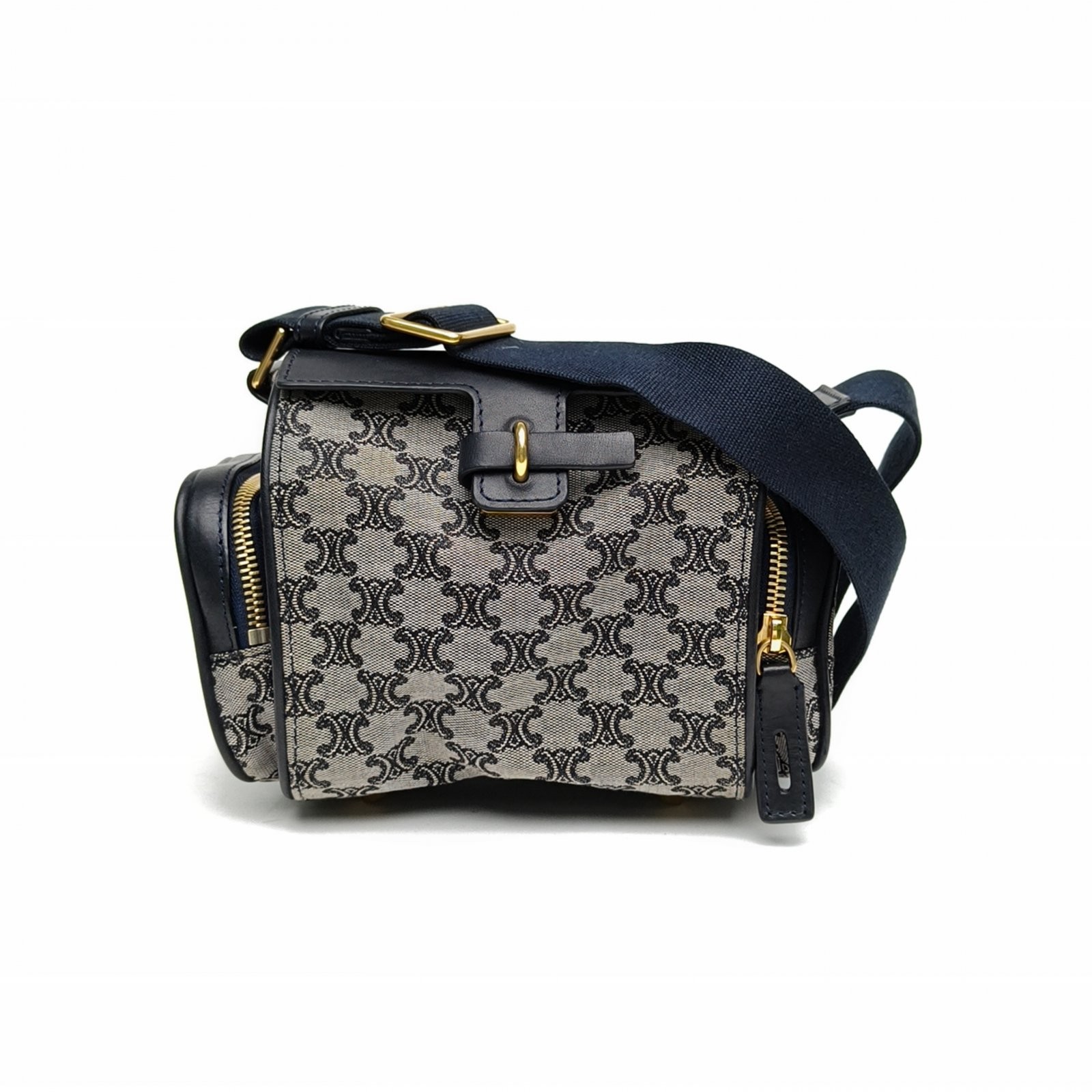 CELINE Blue Canvas Camera Bag Crossbody Bag