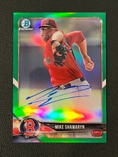 Mike Shawaryn 2018 Bowman Chrome Auto Green Refractor /99 Red Sox 