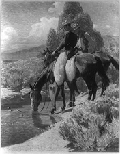 Photo:c1912,William Herbert 'Buck' Dunton,Horse Drinking