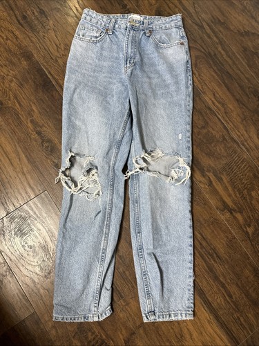Zara Light Wash High Waisted Distressed Jeans Women’s Size 4 - Picture 1 of 3