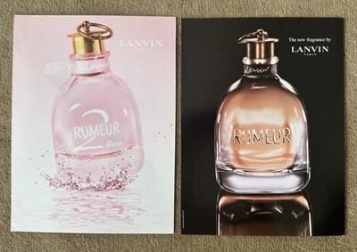 2x Lanvin Rumeur & Rumeur 2 Rose Perfume Ads Magazine Clippings