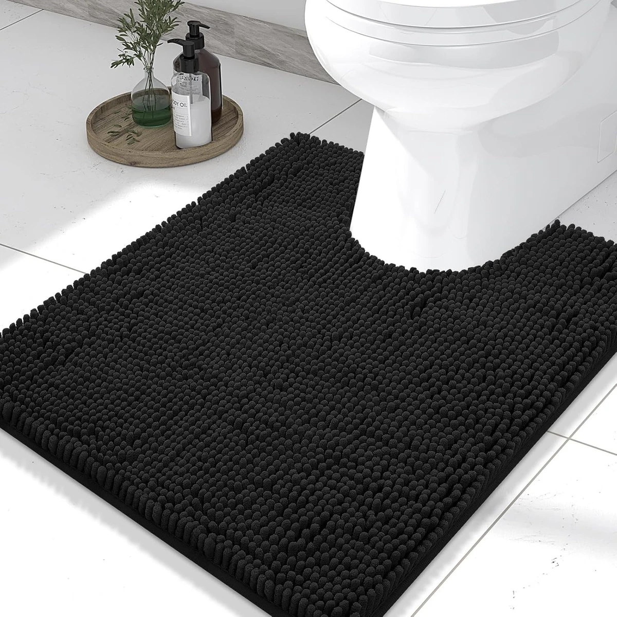 Tapis De Bain Antidérapant Pour Contour WC 45x45 Cm – Doux, Absorbant Et Facile à Laver – Jaune Uni