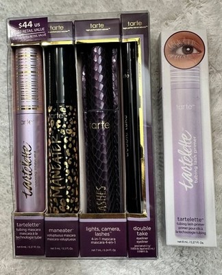 Bundle Of 5 Tarte mascaras x3 w/eyeliner & Tartelette tubing Primer. All Full Sz