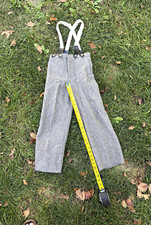 Youth Civil War Reenactment Wool Trousers with Suspenders (26x24) CSA Grey