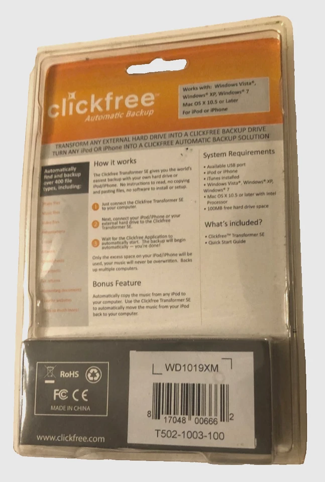 Clickfree Automatic Backup Transformer SE T502 New - Image 2 of 2
