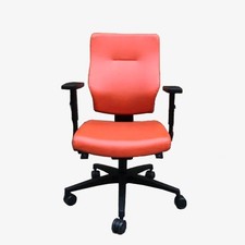Funky Orange Leather Office Chair - Real Leather Operator Chair - Swivel Chair