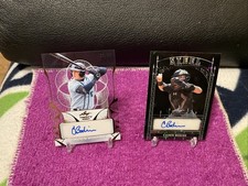 (2) 2024 LEAF TRINITY STEEL CADEN BODINE PROSPECT AUTO AUTOGRAPH CRYSTAL #d/2