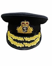 WW1 WW2 Kings Crown British Royal Navy Admiral Officers Peaked Cap Hat Size N58