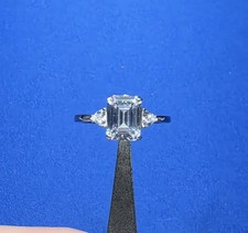 1.75ct 925 Sterling Silver Ring Emerald Cut Solitaire CZ Size 8 New