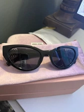 Miu Miu Women's Cat Eye Sunglasses Black/Gold