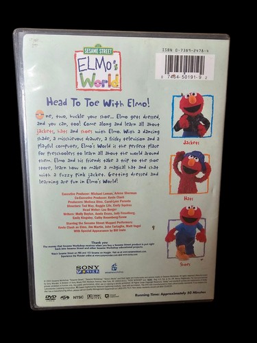 Sesame Street Elmos World Head To Toe With Elmo DVD Rare Kids Show
