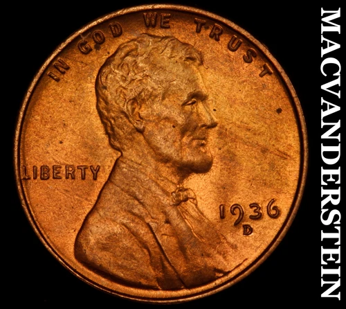 1936-D Lincoln Wheat Cent- Choice Gem Brilliant Uncirculated Luster #J4271