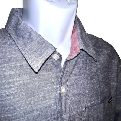 Volcom Flatts LS men s XL button front logo chest pocket skater style shirt￼