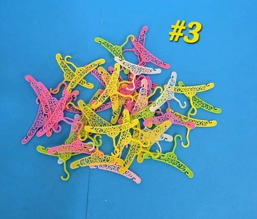 Vintage 1960's Mattel Barbie Filagree 11" Doll Size Plastic Hangers Accessories