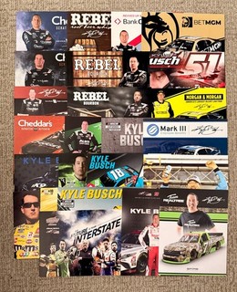 LOT OF 25 KYLE BUSCH NASCAR POSTCARDS RARE TEAM CARD NO DUPLICATES P527 2026