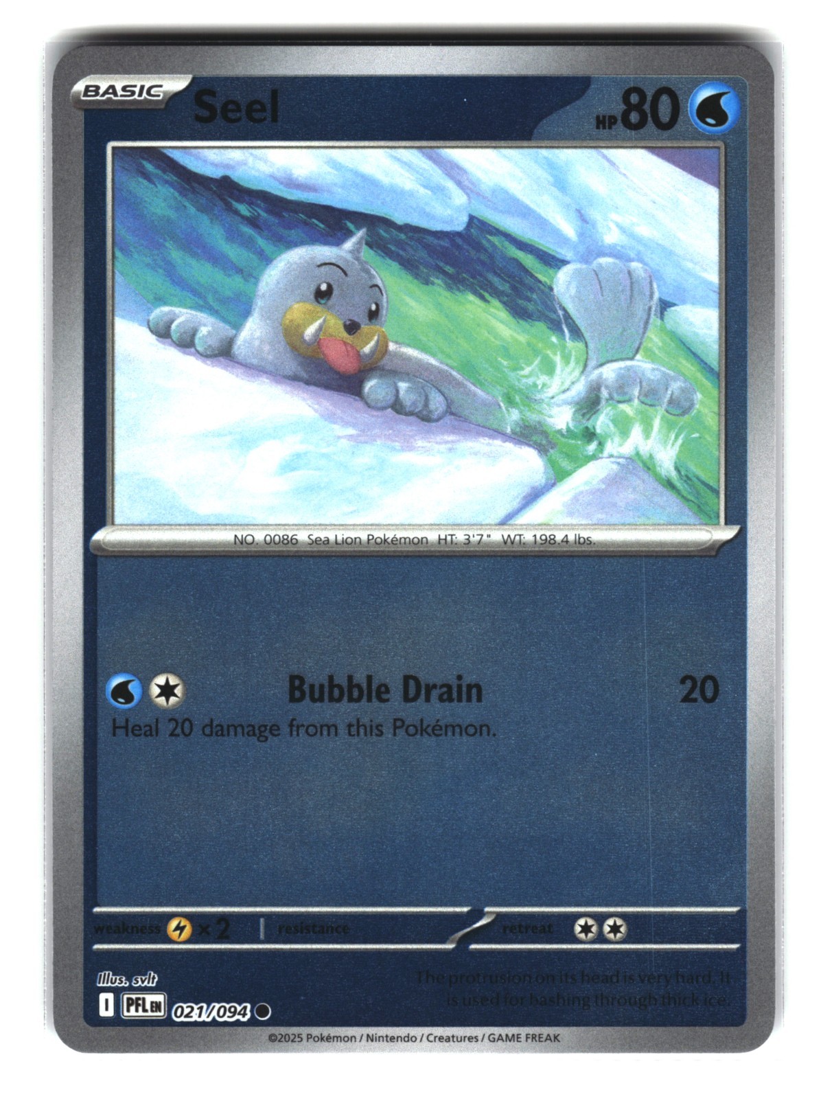 Seel 021/094 Reverse Holo Pokemon Card NM