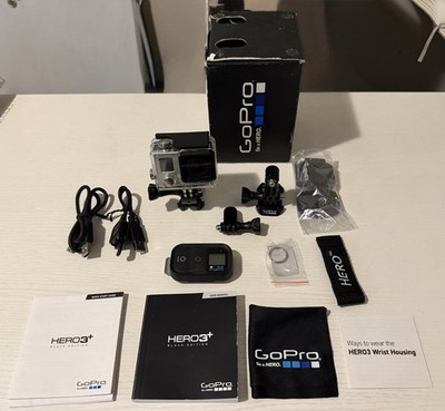 GoPro HERO3 PLUS Black Edition Digital Action Camera Camcorder w/ Accessories.