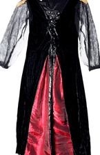 Velvet lace-up Renaissance Maxi Dress Medieval Renfaire black red costume size M