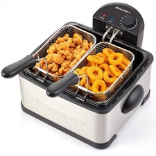 Electric Deep Fryer, 4.5 Qt Total Oil Capacity Dual 2-Qt Split Baskets , 170...