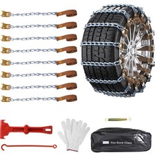 Schneeketten 8er Set universal für Reifenbreiten 165 bis 255mm mit Grip Insta...