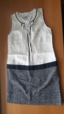LOFT NWT $89.50 mixed media navy white dress 2