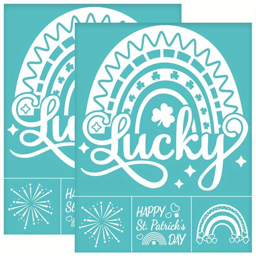 2pcs Self-Adhesive Silk Screen Printing Stencil for Painting on Wood Decoration
