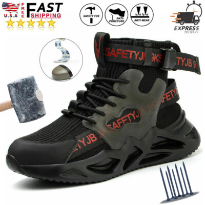 Men Boots Steel Toe Safety Shoes Anti-Smash Work Boots Slip Resistant Size10.5
