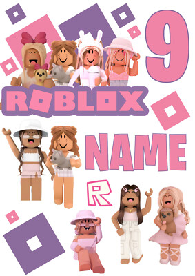 Personalised Roblox Girl Cake Toppers Icing/Wafer Paper Edible