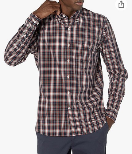 Goodthreads Red Plaid Button Down Sz XS Standard Fit Mens Long Sleeved