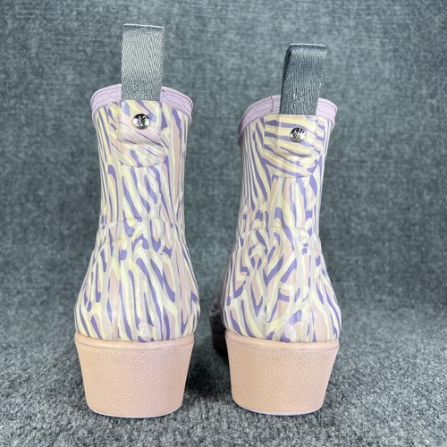 Hunter Boots Womens 7 Purple Short Low Rubber Rain Pull On Ankle Booties Shoes - Picture 7 of 14