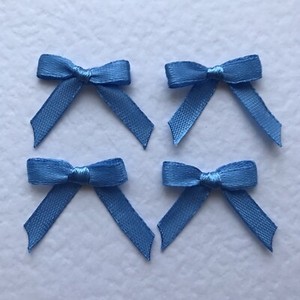 20 Pretty Steel Blue 6mm Ribbon Bows Card Making Scrap Booking Uk Seller Ebay