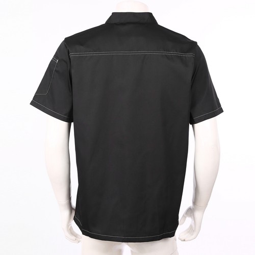 Chef Coat Men Short Sleeve Jacket Restaurant Kitchen Cooking Work Uniform - Picture 57 of 96