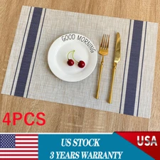 Set of 4 PVC Kitchen Table Placemats Non-Slip Heat Insulation Dining Place Mats