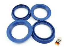 Blau 4x Zentrierringe 74,1 - 57,1 / 74,1mm auf 57,1mm kompatibel mit Audi VW / 7