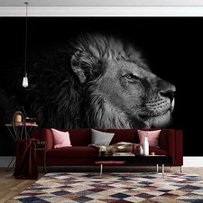 3D Close-up Lion Wallpaper Wall Mural Removable Self-adhesive Sticker