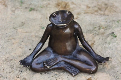 BRONZE YOGA FROSCH BRONZEFIGUR TIERFIGUR FRÖSCHE für SCHREIBTISCH NEU MU-107 - Bild 1 von 4