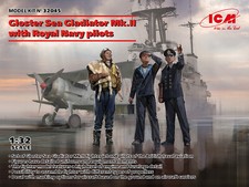 Gloster Sea Gladiator Mk.II With Royal Navy Pilots 1:32 Plastic Model Kit ICM