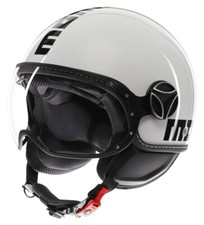 CASCO HELMET MOTO JET MOMO DESIGN FGTR EVO DOPPIA VISIERA WHITE BLACK TG L