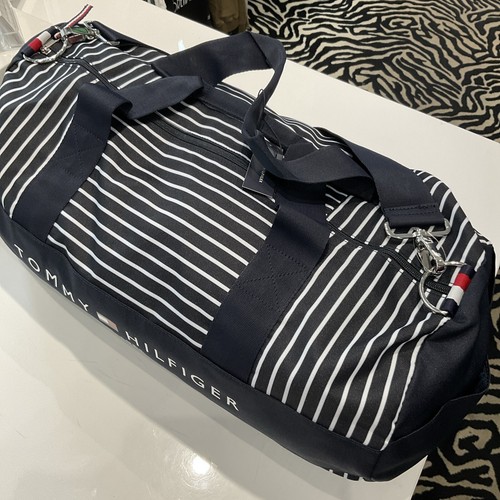 Tommy Hilfiger Duffle Bag Navy With White Stripes - New With Tag-FREE SHIPPING! - Picture 3 of 6