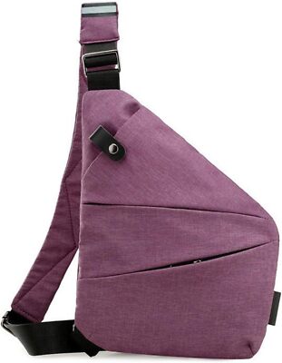 Anti Theft Travel Bag for Women/Men, Fashion Sling Right Style, Light Purple 
