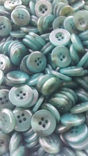 Terrific Teal Buttons, 4 Hole Sewing/Crafts Buttons - 24 Pieces (116)