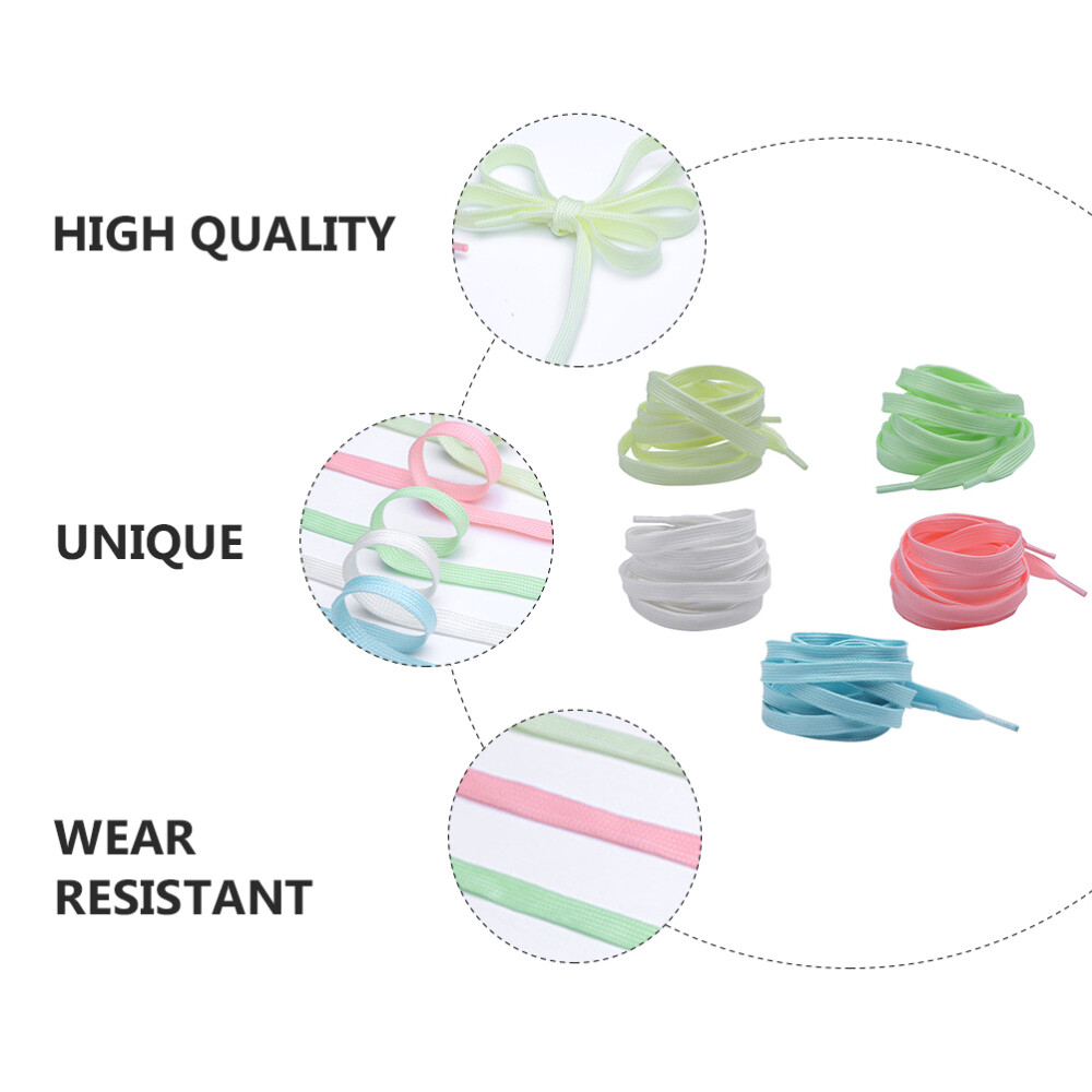 APL 5 paia di lacci luminosi per scarpe da ginnastica cinturino fluorescente luminoso