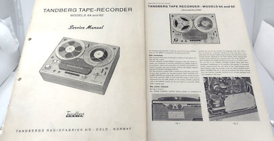 1965 Tandberg Tape Recorder Service Manual Models 64 And 62 Original W/ Appendix